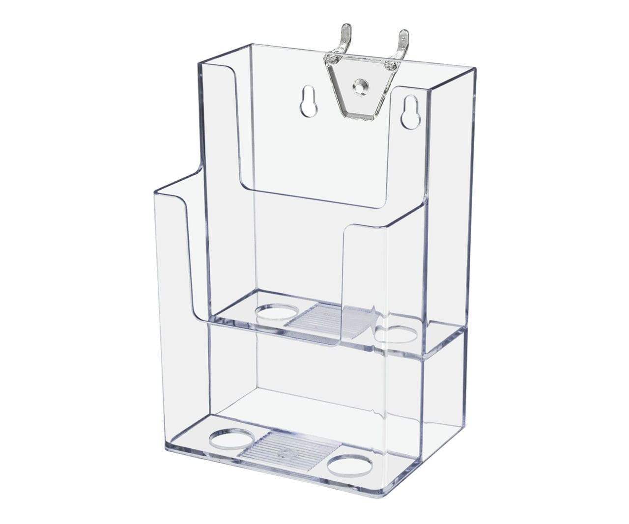 Pegboard 4"W Trifold Brochure Multi Pocket Rack