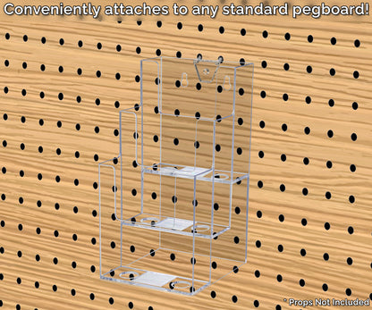 Pegboard 4"W Tri Fold Brochure Pamphlet Holder Display Rack