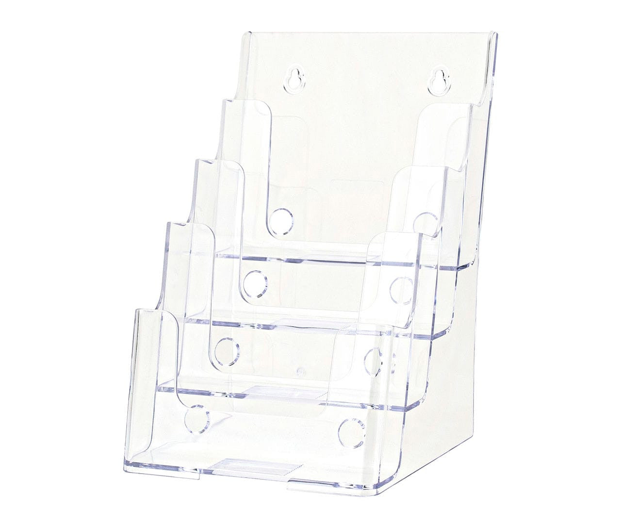 Bifold Brochure Holder 6"W Tiered 4 Pocket Display Rack