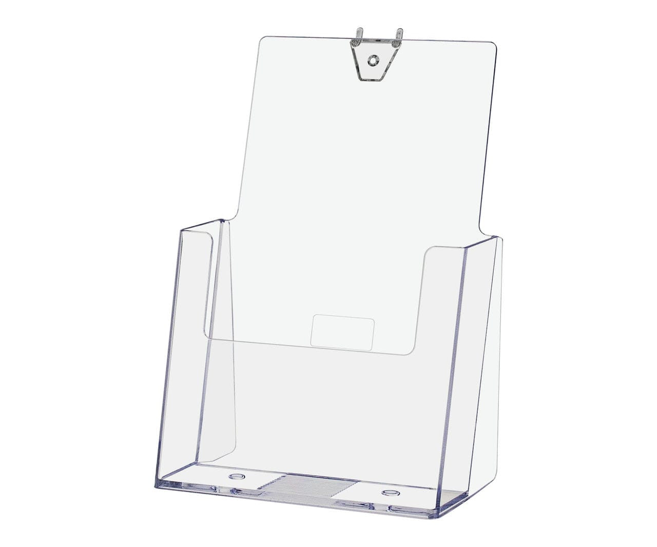 Single Pocket Pegboard Bi Fold Brochure Holder Clear Acrylic Card Display