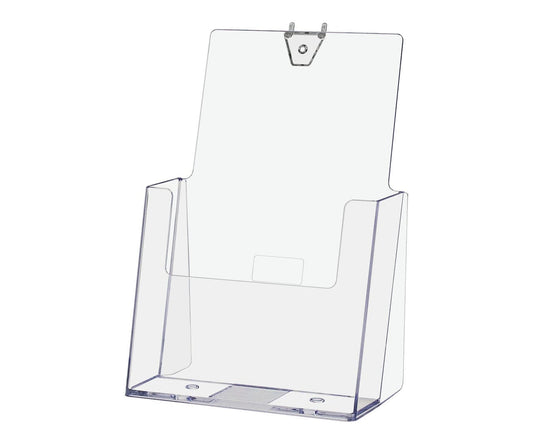 Single Pocket Pegboard Bi Fold Brochure Holder Clear Acrylic Card Display