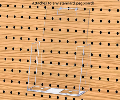 Pegboard 5.5"W Bifold Brochure Holder with Slanted Back