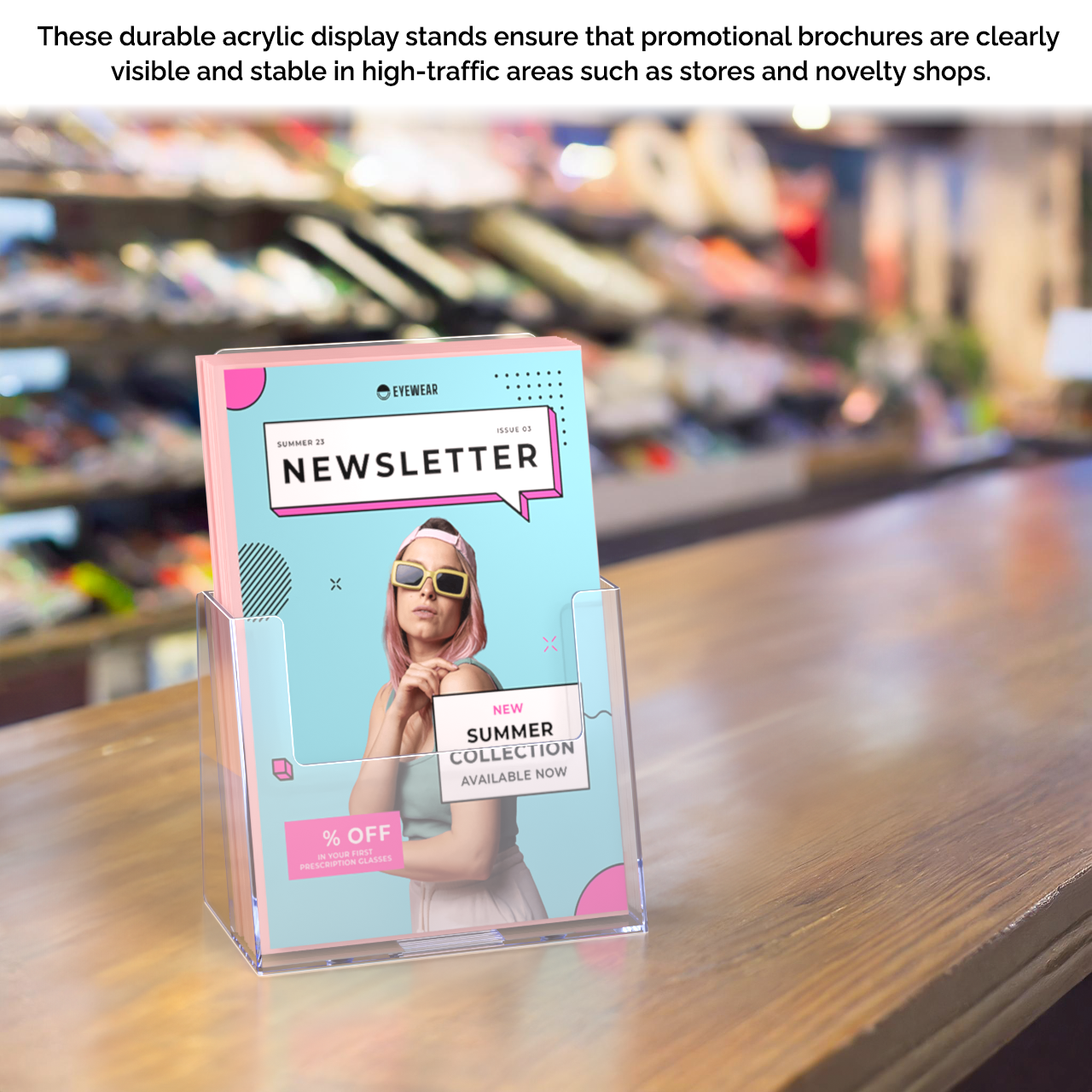 5.5"W Bifold Brochure Holder Countertop Booklet Display Stand