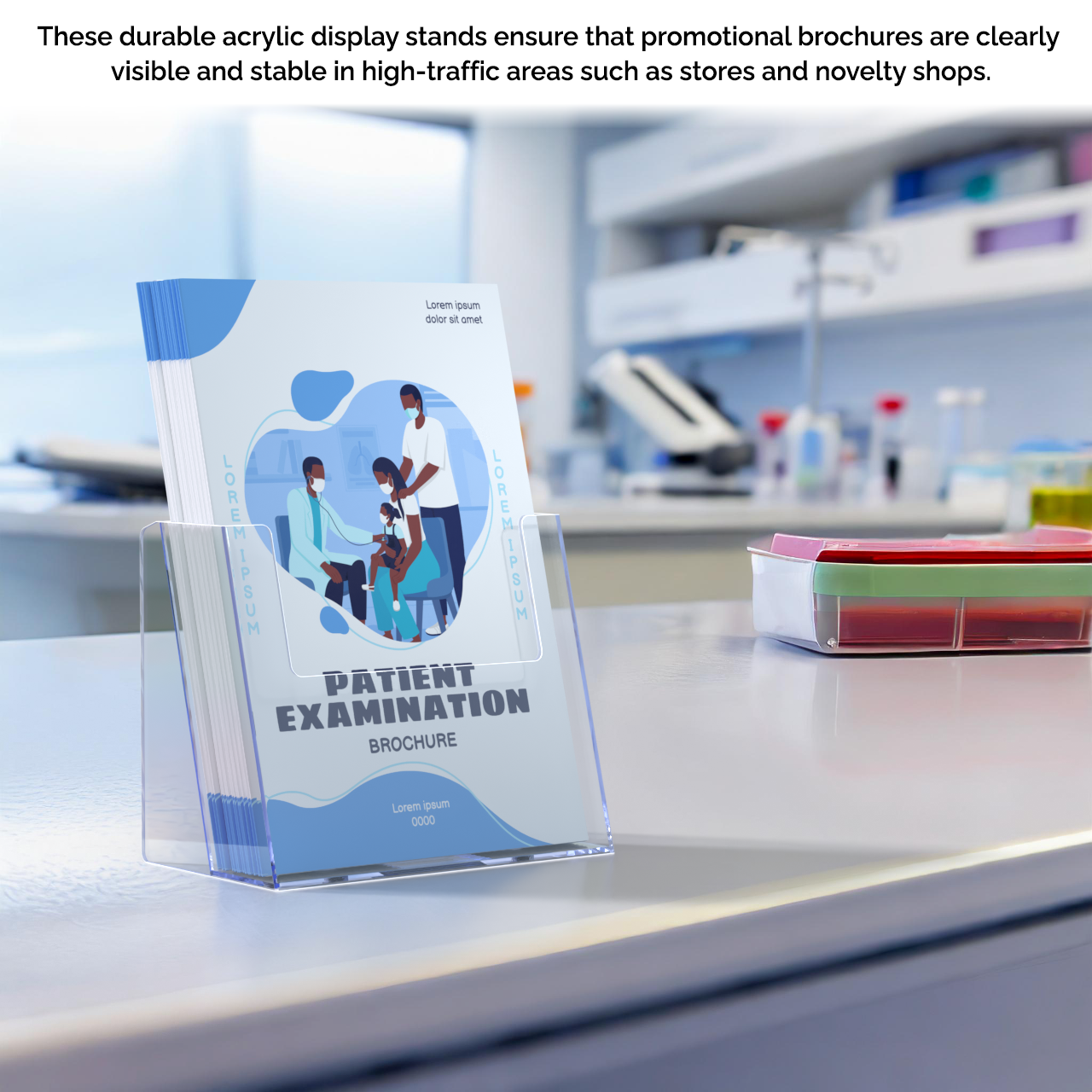 5.5"W Bifold Brochure Holder Countertop Booklet Display Stand