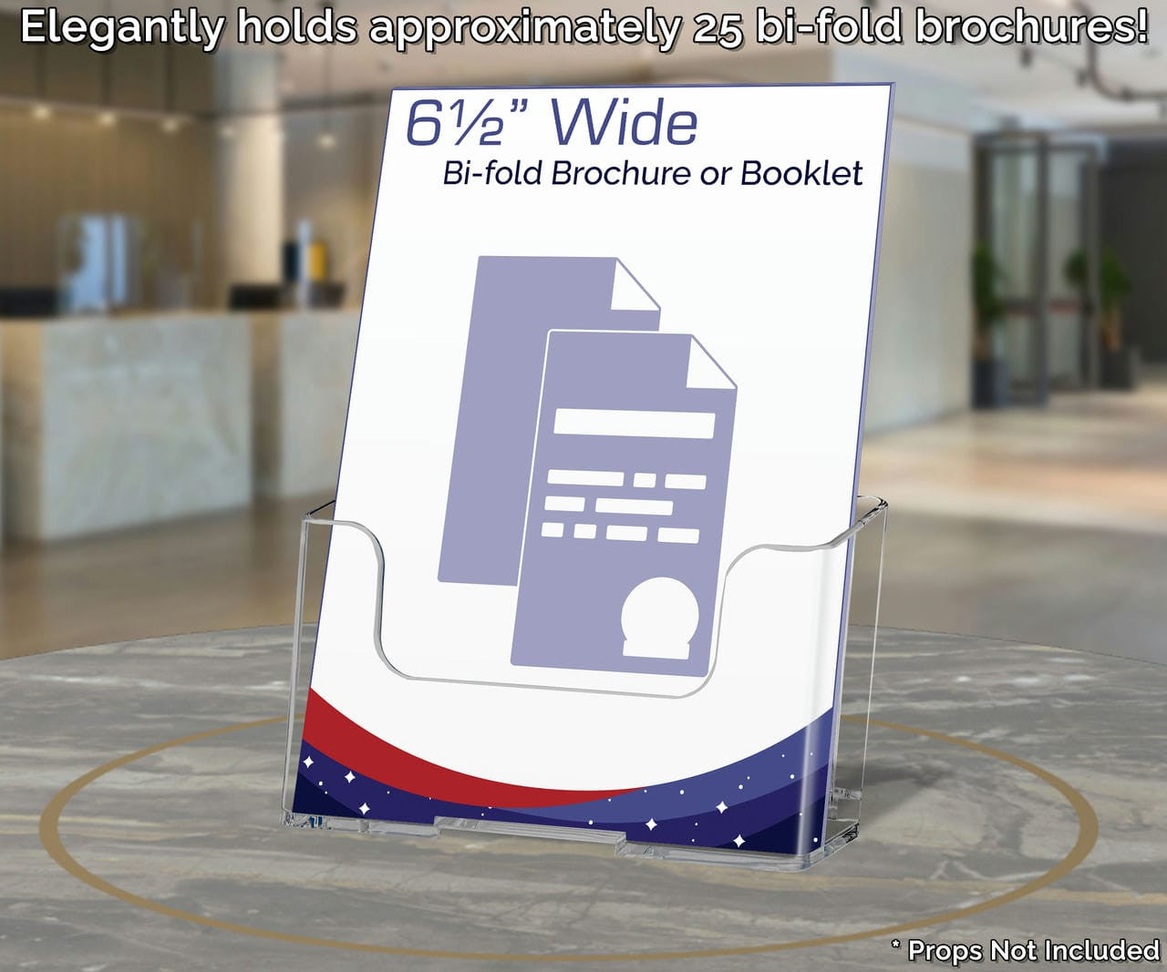 6.5"W Bifold Brochure Holder Booklet Organizer