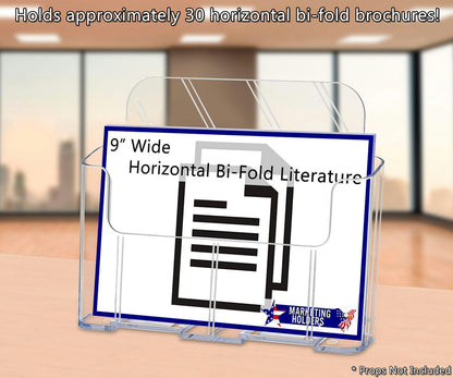 Nine Inch Wide Horizontal Bifold Leaflet Brochure Stand