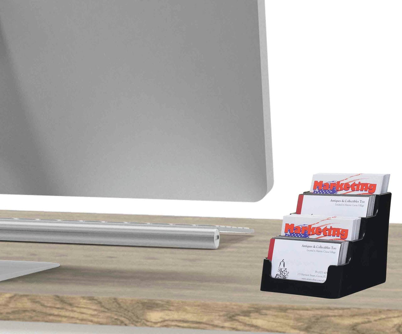 4 Pocket Tiered Retail Gift Card Display Business Card Holder