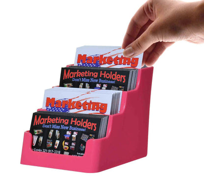 4 Pocket Pink Retail Gift Card Display Business Card Holder