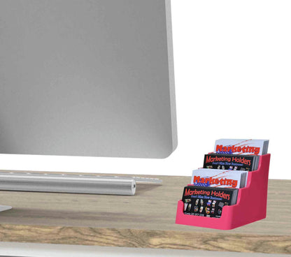 4 Pocket Pink Retail Gift Card Display Business Card Holder