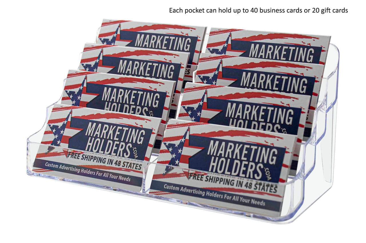 8 Pocket Business Gift Card Holder Tiered Display