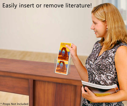 4"W Vertical Postcard Organizer Brochure Holder