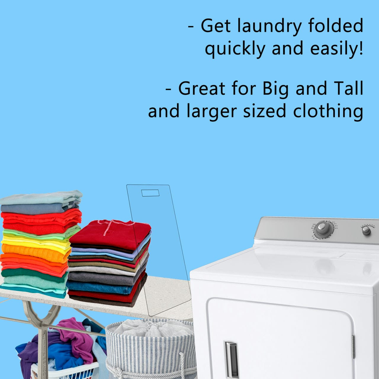 11.5"W x 23"H Shirt Folding Boards Acrylic Folding Tile Laundry
