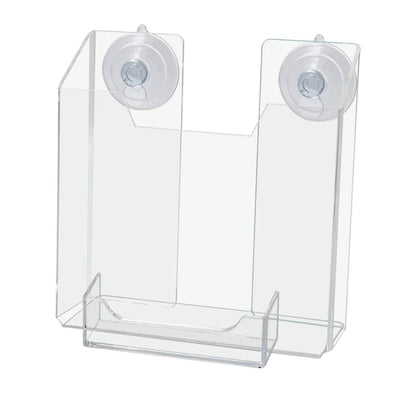 Suction Cup 5.5"W Bifold Brochure Holder with Card Pocket