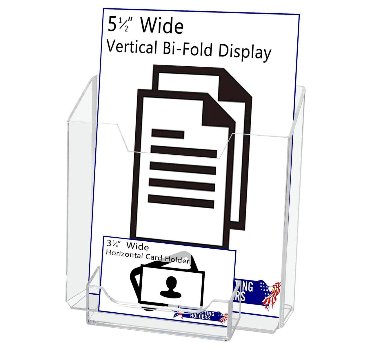 Brochure Holder for 5.5"W Bifolds with Business Card Pocket