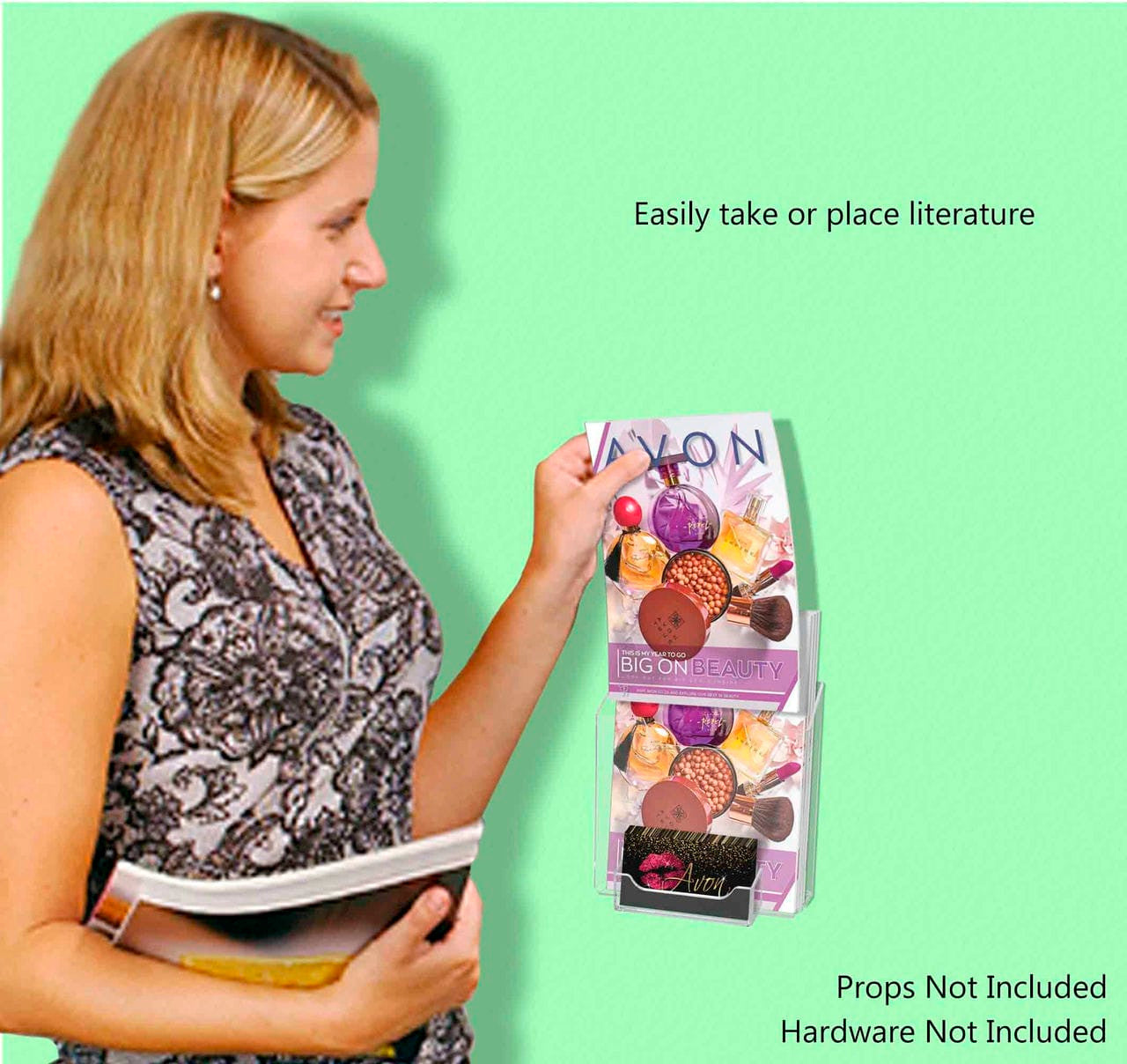 Brochure Holder for 5.5"W Bifolds with Business Card Pocket