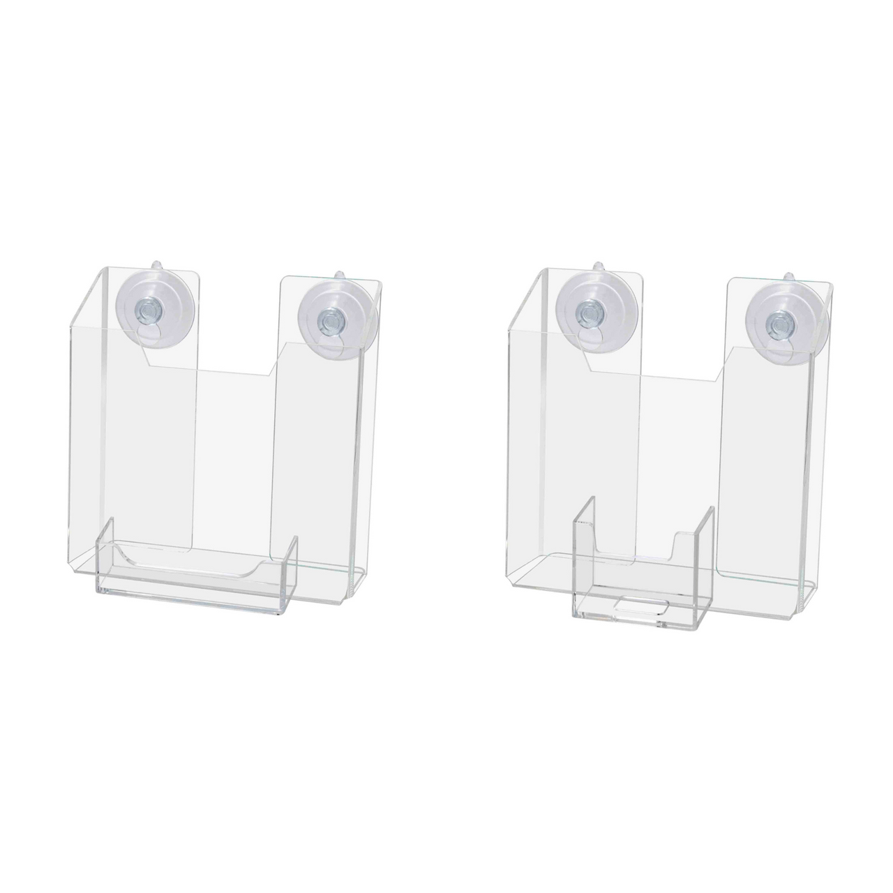 Suction Cup 5.5"W Bifold Brochure Holder with Card Pocket