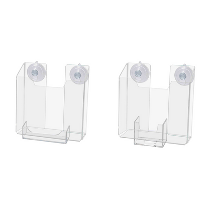 Suction Cup 5.5"W Bifold Brochure Holder with Card Pocket
