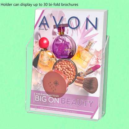 5.5"W Bifold Brochure Holder with Tape for Mounting
