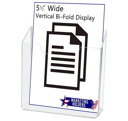 Bifold Brochure Holder Wall Mount Countertop Clear Acrylic Literature Dimensions