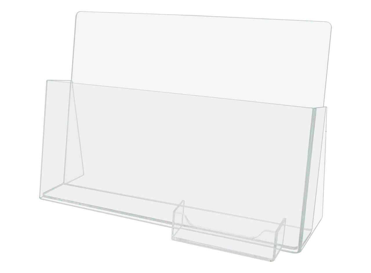 Literature Brochure Holders With Business Card Attachment Free Standing