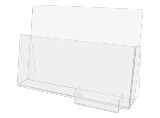 Literature Brochure Holders With Business Card Attachment Free Standing
