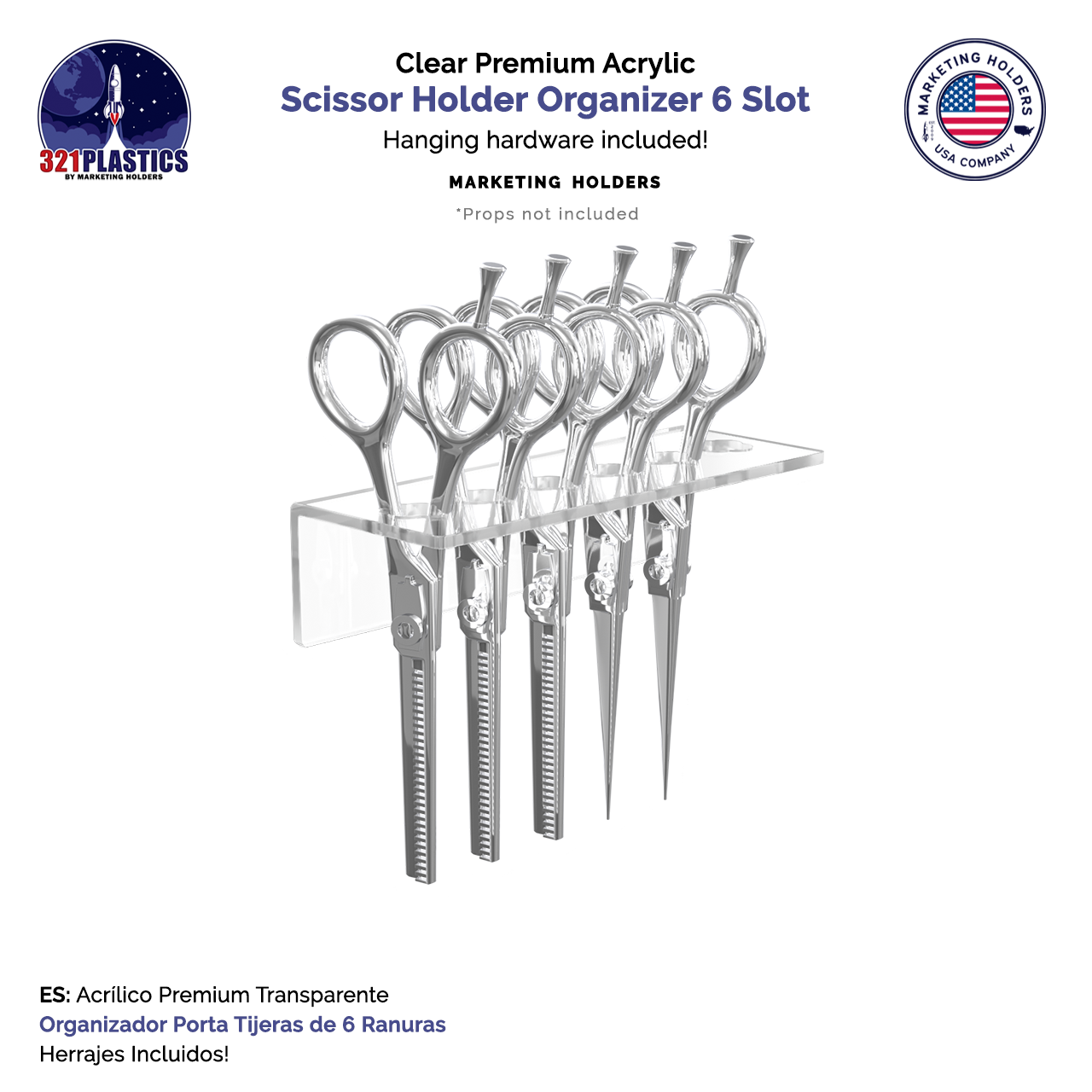 Scissor Shear Wall Organizer Dog Grooming Salon Barber 6 Hole