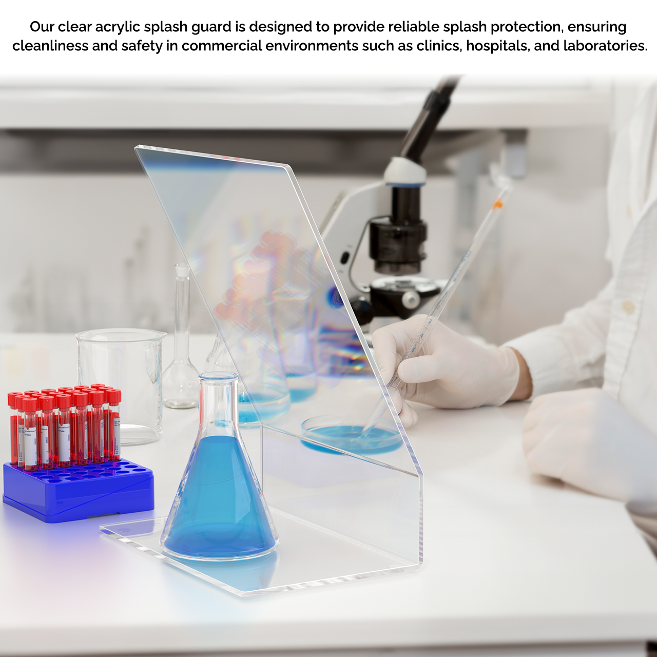 Safety Splash Shield 11.5"W x 15"H Freestanding Partition