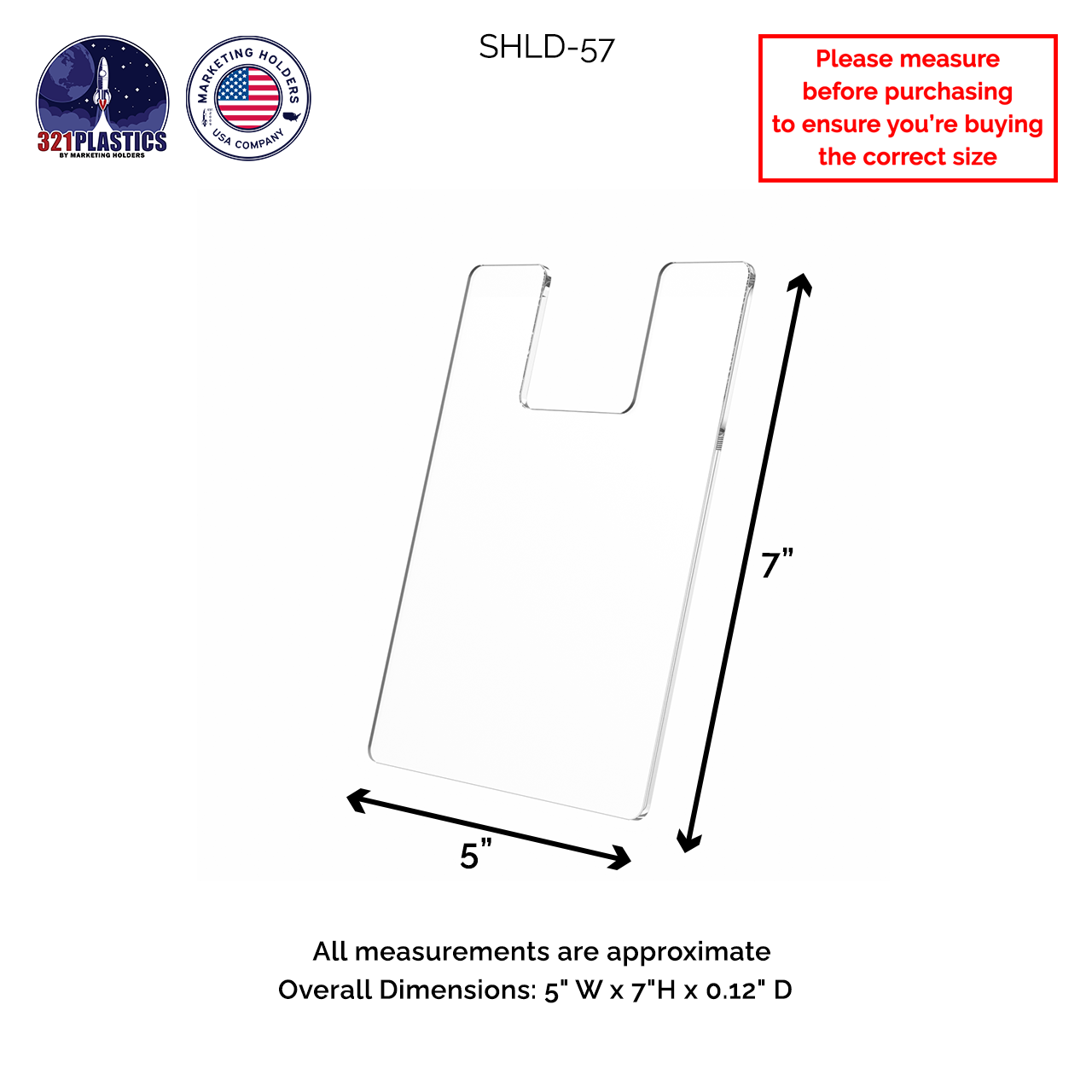 5"W x 7"H Brochure Shield Clear Stops Literature From Folding