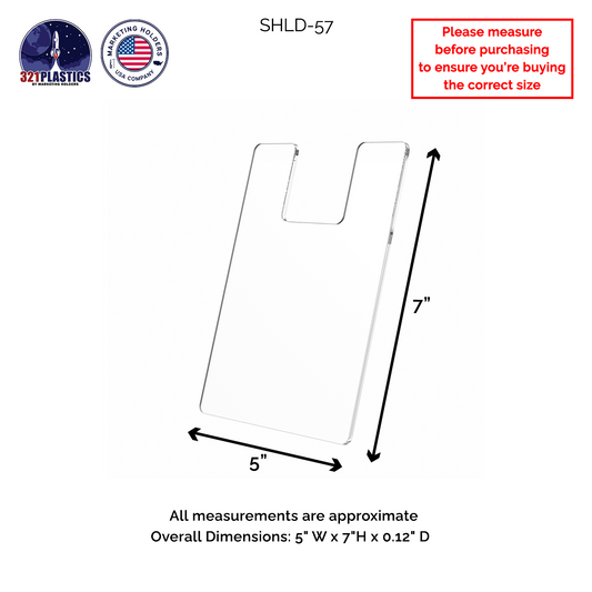 5"W x 7"H Brochure Shield Clear Stops Literature From Folding