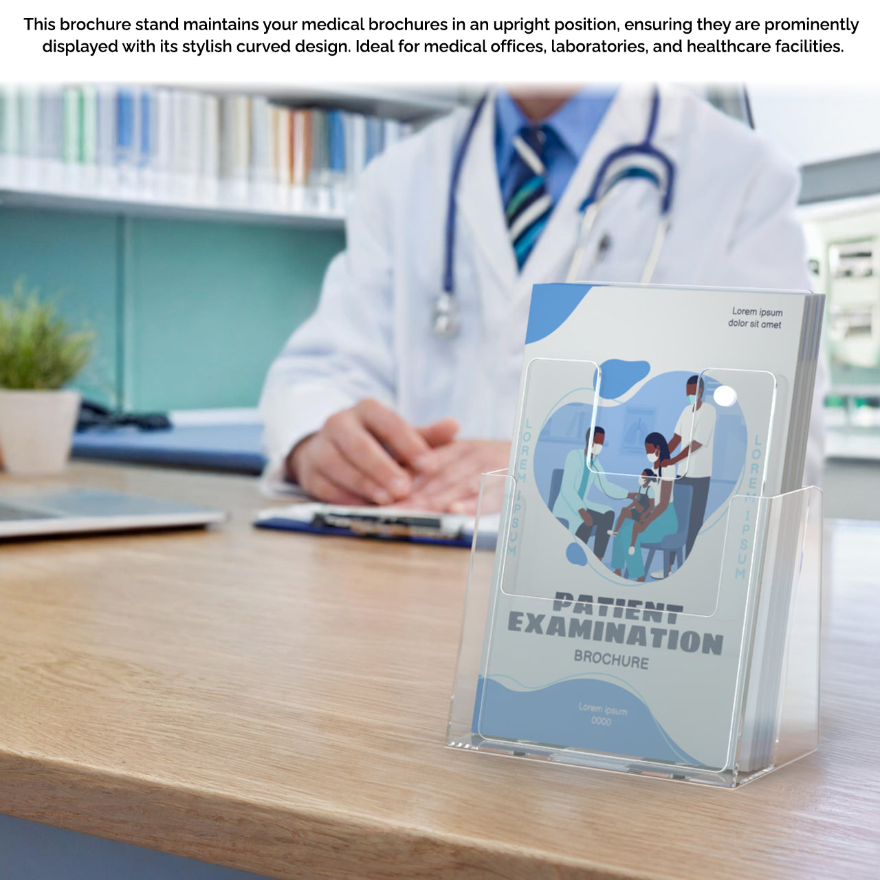 5"W x 7"H Brochure Shield Clear Stops Literature From Folding