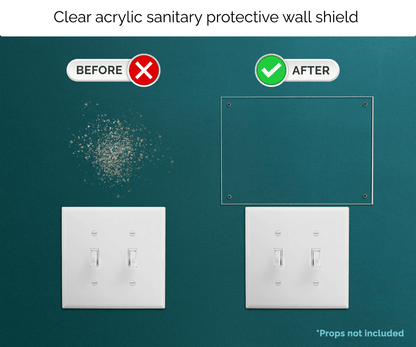 7" x 20" Wall Shield Sanitary Protection Guard with 4 Holes