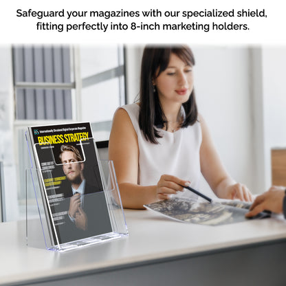 8"W x 9"H Clear Literature Shield Stops Handouts From Folding