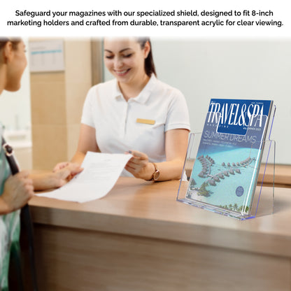 8"W x 9"H Clear Literature Shield Stops Handouts From Folding