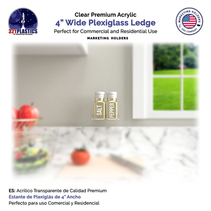 Clear Acrylic Floating Mini Shelves Pack of 4