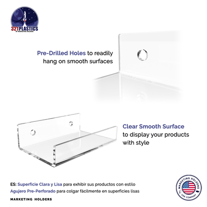 Clear Acrylic Floating Mini Shelves Pack of 4