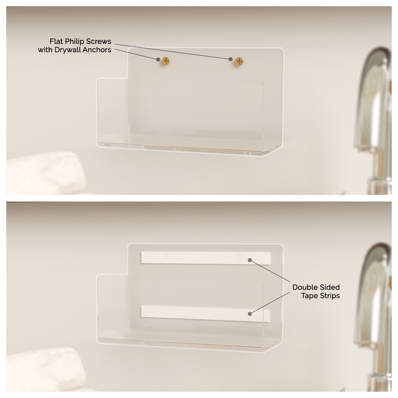 Clear Acrylic Small Floating Shelf