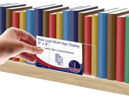 5"W x 3"H Product Info Sign Holder Library Shelf Label Display