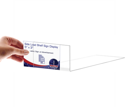 5"W x 3"H Product Info Sign Holder Library Shelf Label Display