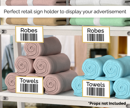 5"W x 3"H Product Info Sign Holder Library Shelf Label Display