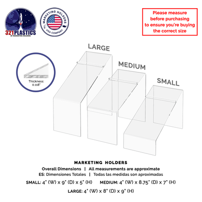 Slanted Shoe Risers 3 Piece Retail Display Stands with Heel Stop