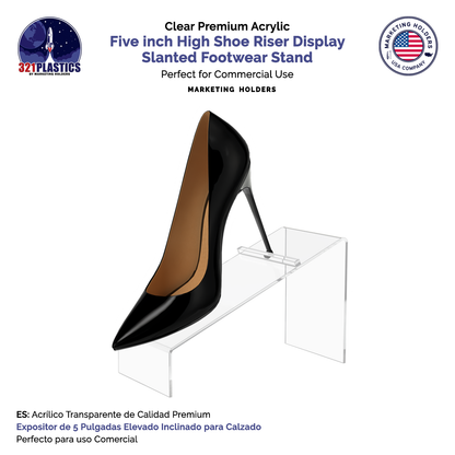 4" x  5" Shoe Riser  Acrylic Display Slanted Footwear Stand