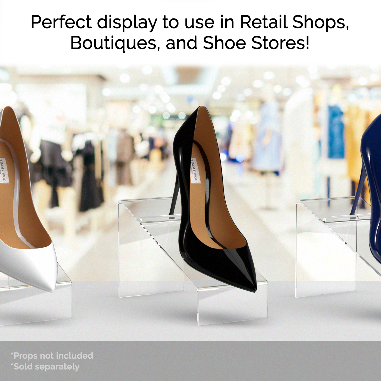 4" x  5" Shoe Riser  Acrylic Display Slanted Footwear Stand