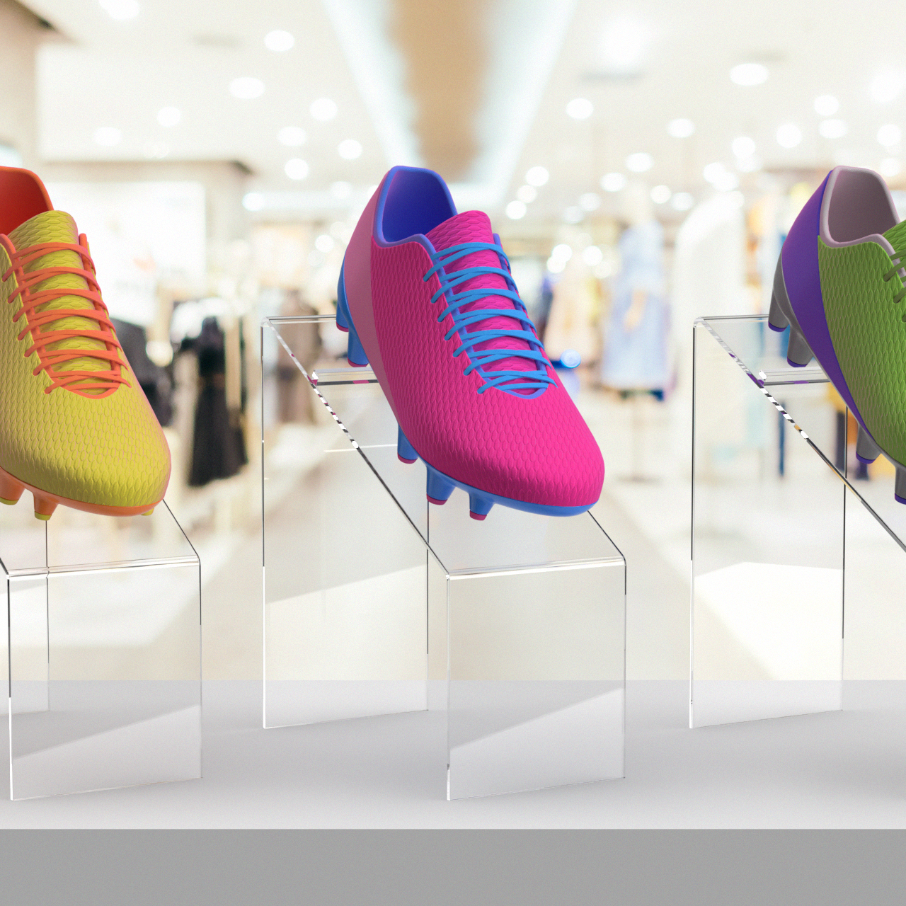 4" x 9" Shoe Riser Clear Slanted Footwear Pedestal Display Stand