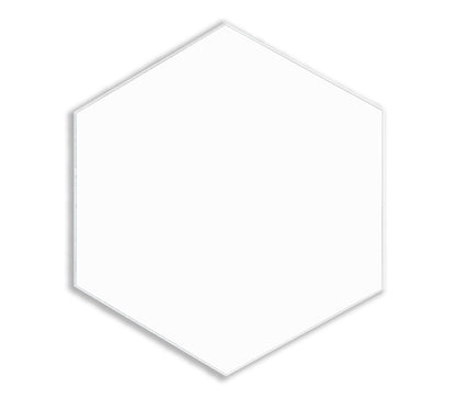 Hexagon Tile 4" White Acrylic 1/8" Thick Pieces for Crafts