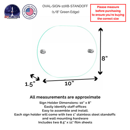 10" x  8" Wall Sign Holder Euro Style With Stainless Standoffs