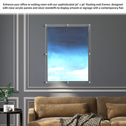 30" x 40" Wall Sign Holder Floating Graphic Poster Display