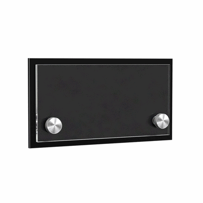 6.5" x 3.5" Wall Sign Holder Black Back with Stainless Standoffs