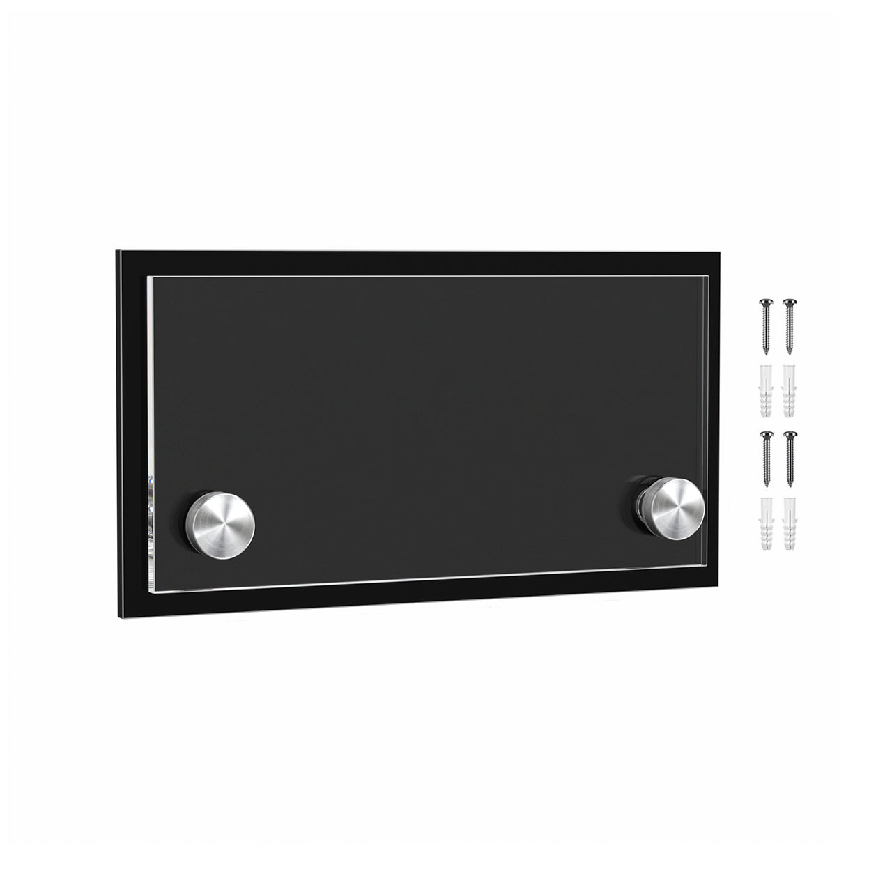 6.5" x 3.5" Wall Sign Holder Black Back with Stainless Standoffs