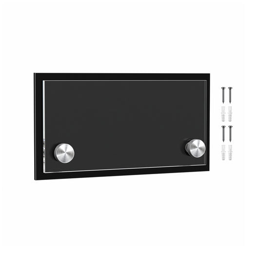 6.5" x 3.5" Wall Sign Holder Black Back with Stainless Standoffs