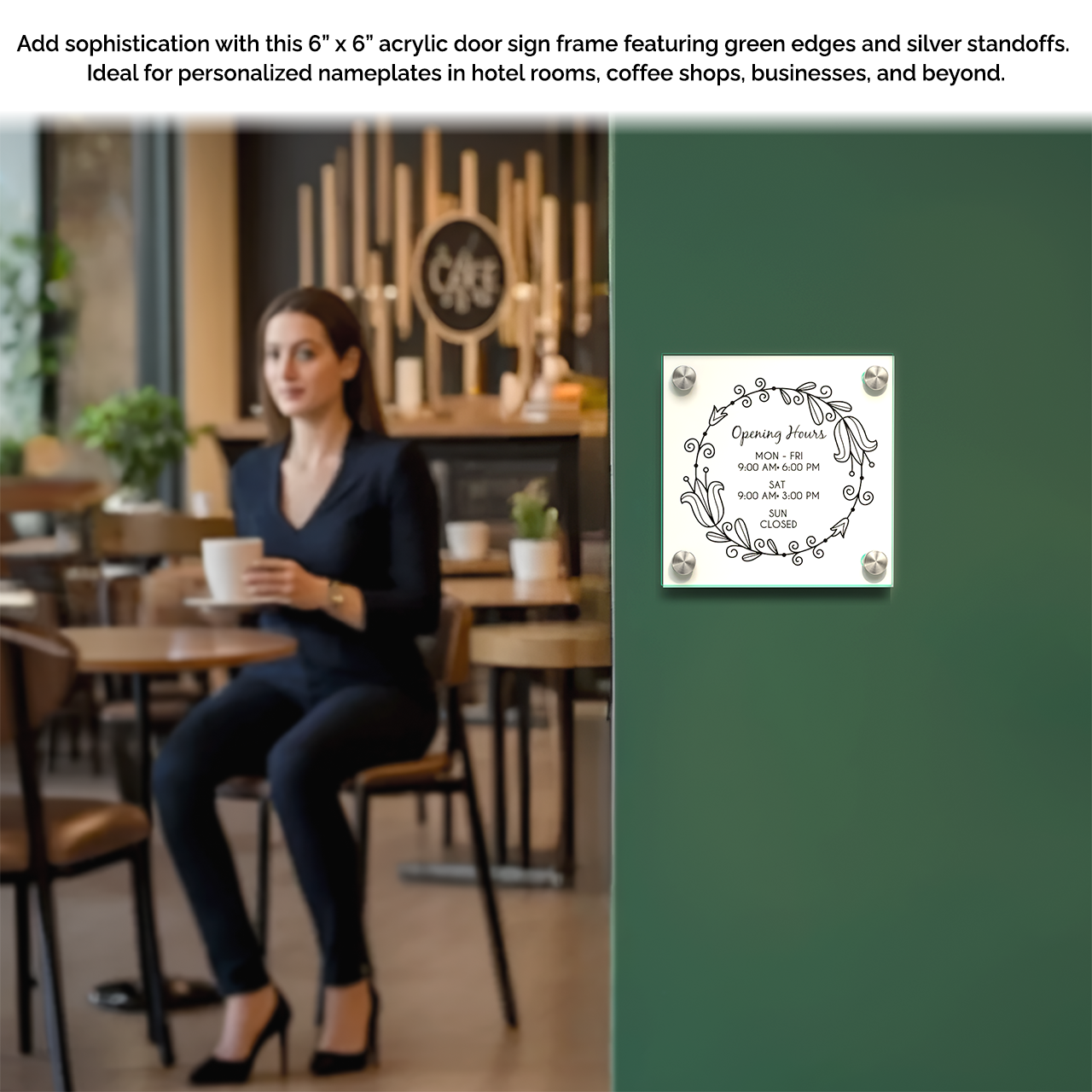 6" x 6"  Wall Sign Holder Euro Style With Stainless Standoffs